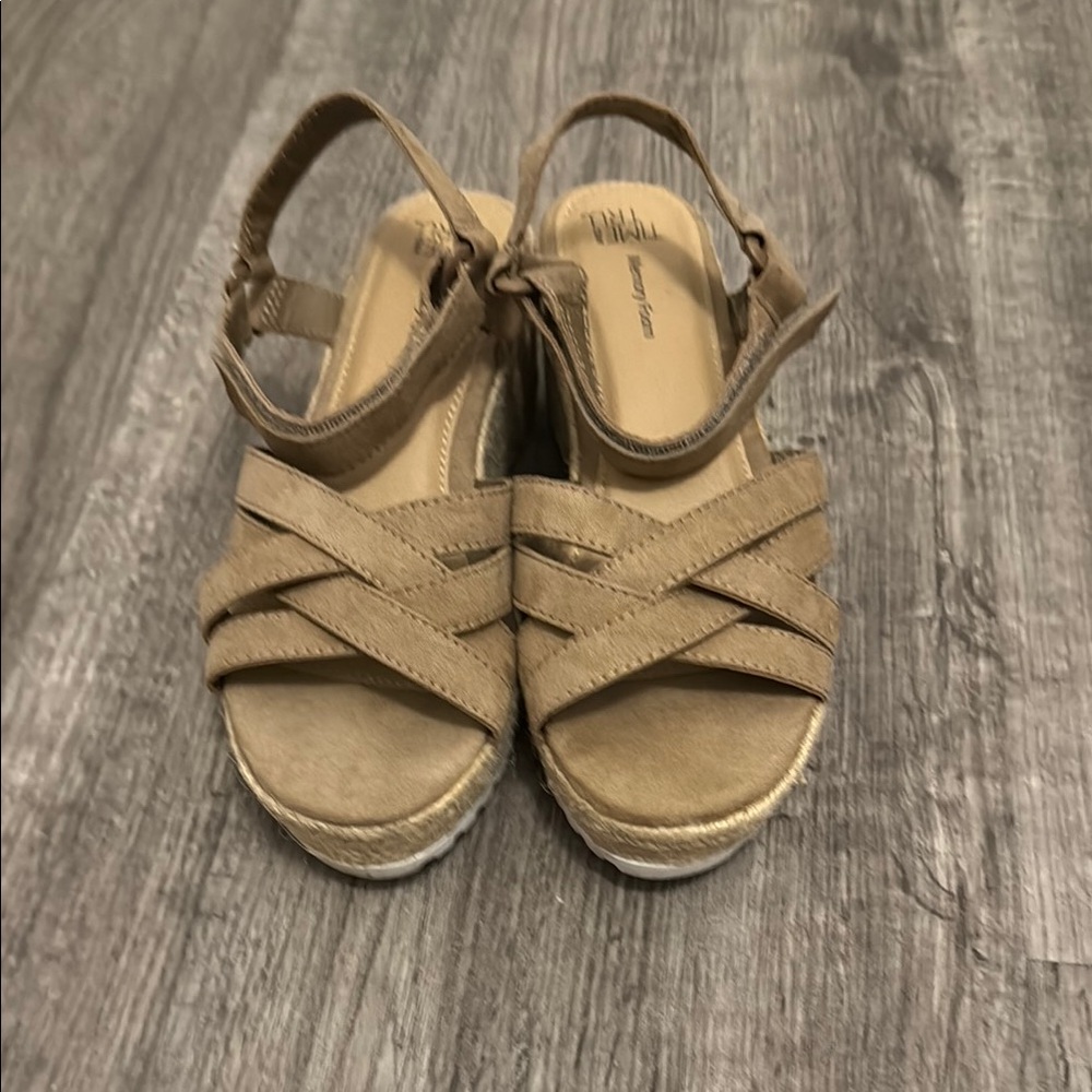 Time and Tru Tan Espadrilles with Adjustable Ankle Strap
